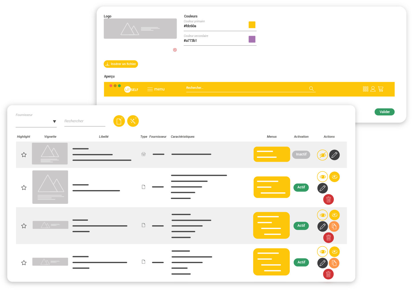 Plateforme digitale Interface Admin 15