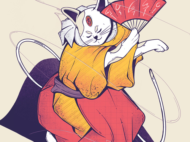 flat design Ukiyo-e