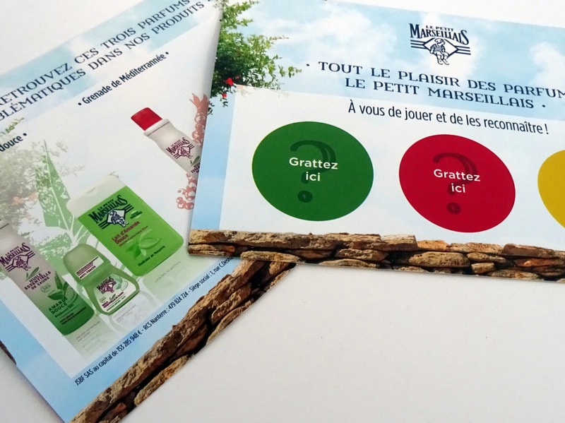 Le Petit Marseillais – Cartes olfactives impression cartes olfactives le petit marseillais