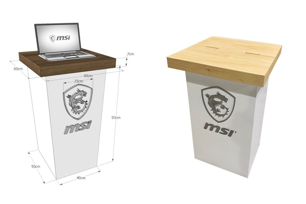 MSI PLV meubles Ordinateurs portables msi meuble premium bois