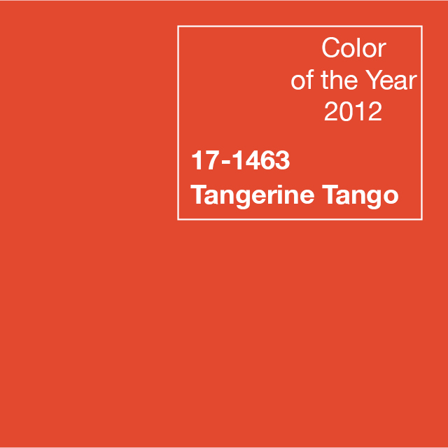 Pantone 2024 : Peach Fuzz, entre tendresse et bien-être 2012 Tangerine Tango