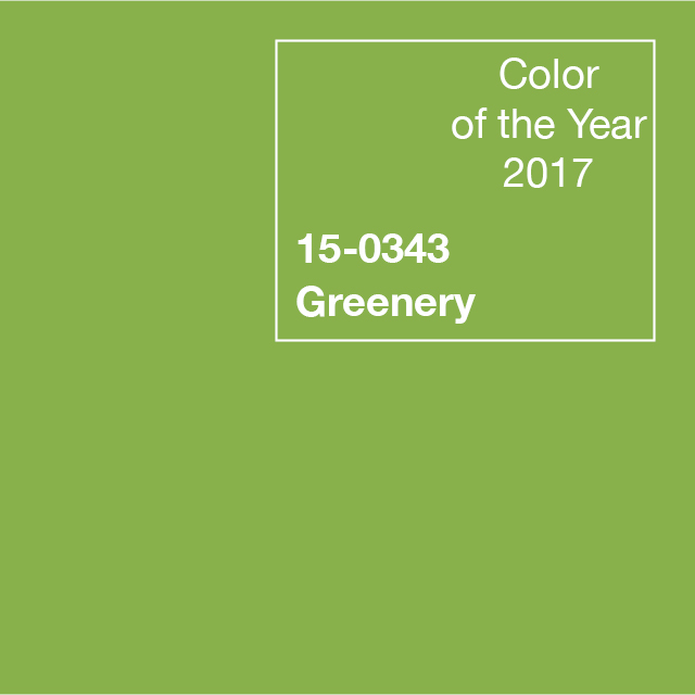 Pantone 2024 : Peach Fuzz, entre tendresse et bien-être 2017 Greenery