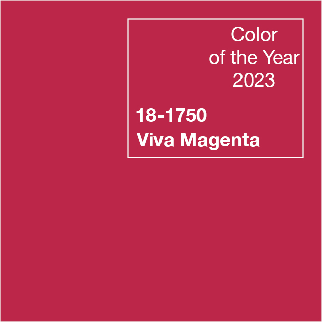 Pantone 2024 : Peach Fuzz, entre tendresse et bien-être 2023 Viva Magenta